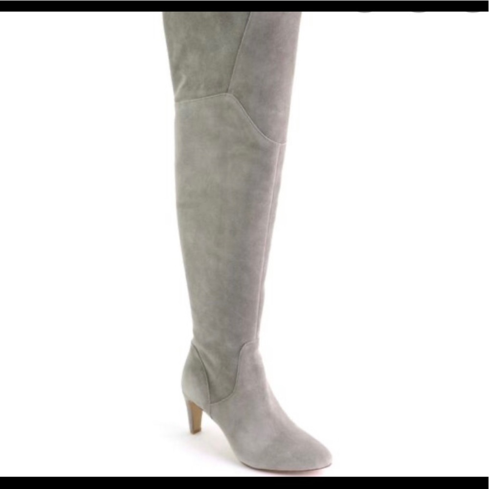 Vince camuto grey suede boots.